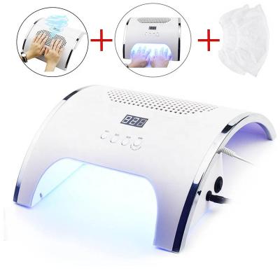 China Plastic 80W 36 LED 2 in 1 Infrared Induction 10/30/60/99s LED UV Nail Lamp Infrared Nail Duct Suction 2 Fan Vacuum Cleaner for sale