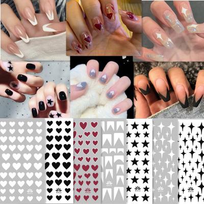 China Plastic 3D Nail Stickers Nail Art Decoration Manicure Decals Stickers / Star Shape Heart for sale