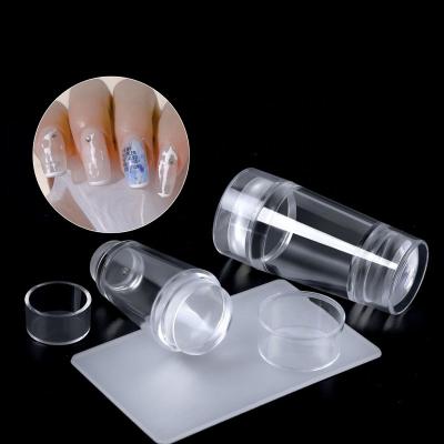 China 1 Clear Nail Art Stamping Silicone Kit Set For Manicure Plate Stamp Stencil Template Seal Polish Stamper YNT281 for sale