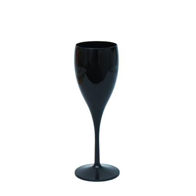 China Sustainable Custom Black Champagne Glass Plastic Champagne Glass Grooves for sale