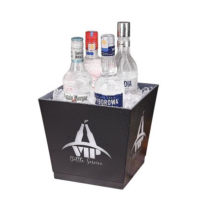 China Viable factory customized beer vodka champagne acrylic plastic nightclub led luminous quare 10L ice bucket for sale