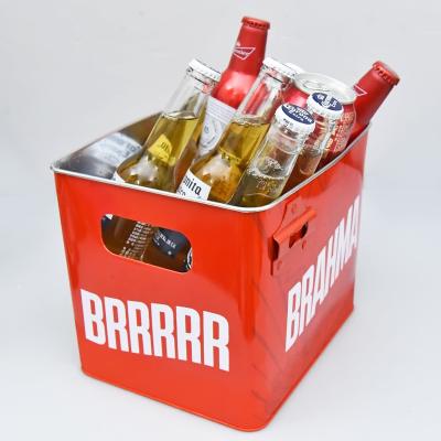 China Custom Viable Retro Metal Wine Beer Crown Spirit Spirit Liquor Cooler Ice Bucket Viable Custom Made Square For Party for sale