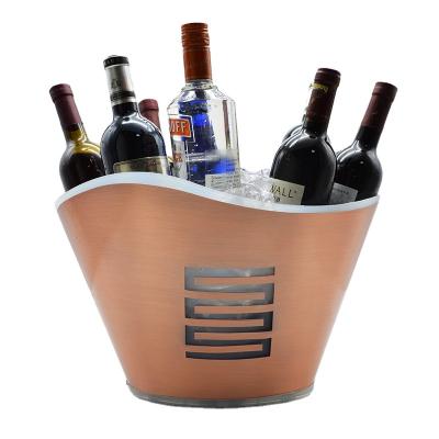 China Durable Double Wall Stainless Steel Plastic Metal Led Lightweight Ice Bucket for sale