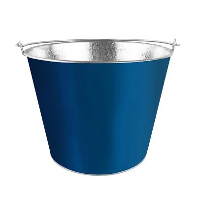 China Sustainable Round Shape 4L Galvanized Metal Steel For Wine / Beer Ice Bucket for sale