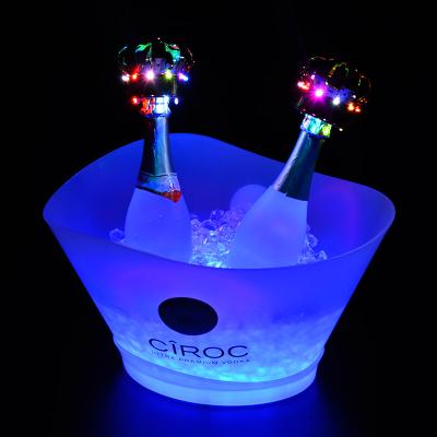 China Viable Bottle Logo Led Ice Led Bucket Custom Lighting Refillable Bar Nightclub Restaurant Wine Drinks for sale