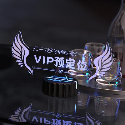 China Factory custom ABS acrylic restaurant hotel nightclub bar table tent card party display flashing plastic restaurant led light tent table for sale