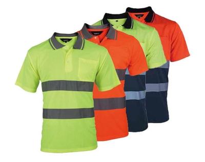 China Shirt Reflective Clothing Anti-Wrinkle Night Work Safety Quick Dry Short Sleeved T-Shirt For Construction Workwear for sale