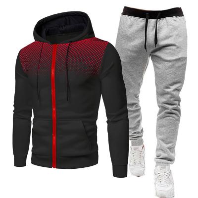 China New Men's Fashion Zipper Solid Color Wave Designated People Sportswear Hooded Men's Women's Couples Breathable Jogging Training Suit for sale