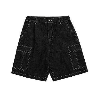 China Anti-wrinkle spring and straight line big pocket cowboy summer popular brand loose grab men's shorts for sale