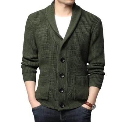 China Other New High Quality Men's Sweater Long Sleeve Collar Tops Pocket Solid Color Cardigan Pocket Sweater Men's Clothing for sale