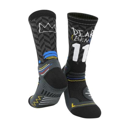 China Viable Sports Socks Men's Athletic Basketball Socks Grip Bottom Anti Slip Towel Football Stripe Socks for sale