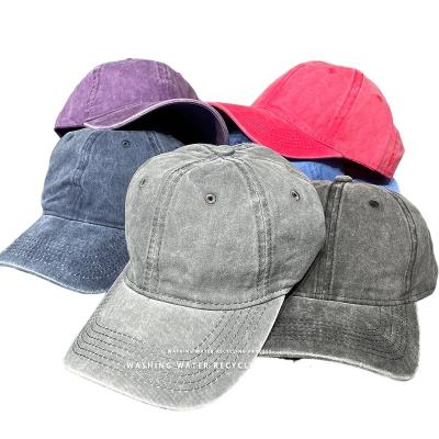 China JOINT Fashion 6 Panel Unisex Vintage Washed Breathable Baseball Hat Peaks Baseball Hats Hip Hop Sports Cap New York Casual Shopping for sale