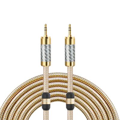 China DIY HIGH FIDELITY male AUX audio speaker. 3.5mm To 3.5mm Earphone Wire Cable Connecting To Male 3.5mm Car Recording Cable With Carbon Fiber Shell for sale