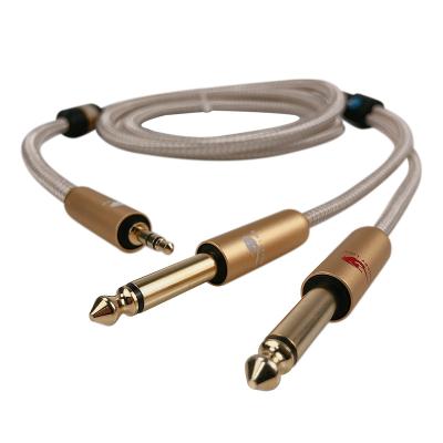 China Premium Quality Multimedia Audio Cable 3.5 Mono Mini Stereo Jack To Dual Ts For Electric Guitar Keyboard for sale