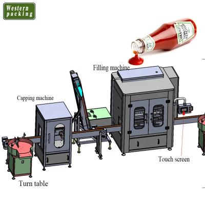 China Automatic Food Bottle Sauce Liquid Filling Machine for sale