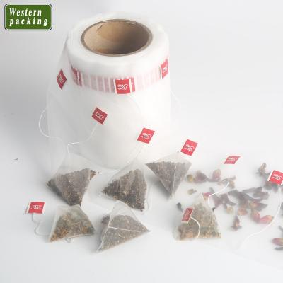 China Pyramid Shaped Tea Bag Nylon Material Biodegradable Empty Packaging Triangle Heat Seal Mesh for sale