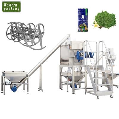 China Powder dry powder mixing machine with packaging machine for sale