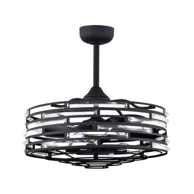 China Living Room 24 Inch Modern Luxury Crystal Decorative Pieces Light Fan Ceiling Chandelier EU Design for sale