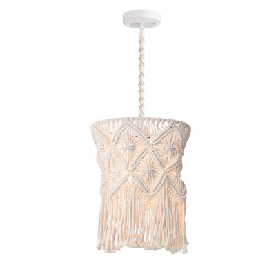 China Nordic Post-modern Hemp Rope Yarn Braided Chandelier Lighting American Style Cable Hanging Handmade Pendant Lamp for sale