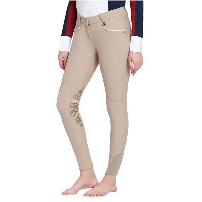 China Seat Silicone Printing Gaiters OEM Color Customized Equestrian Clothing Cotton Equestrian Riding Fouganza Breeches Equestrian Clothing Hors Riding Pants for sale