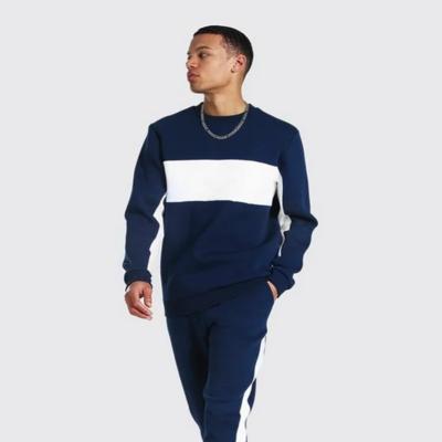 China OFFICIAL LARGE QUICK DRY COLOR BLOCK SWEATER TRACKSUIT MAN MUSCLE TAILORED DETAIL HOODED TRACKSUIT for sale