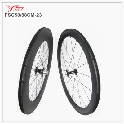 China Road Bikes Chris King Hub +Sapim CX-Ray Spokes Mixed Carbon Anvil Wheels 50mm Front 88mm Rear High End Bicycle 20H/24H Wheelset for sale