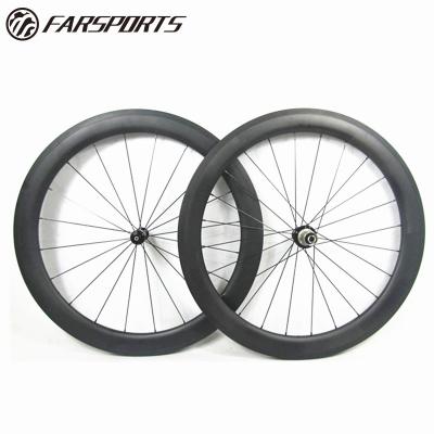 China Full carbon FSC60-TM carbon 60mm x 20.5mm road bike wheelset EDCO Aptera hub 20H/24H basalt tubular brake surface for sale