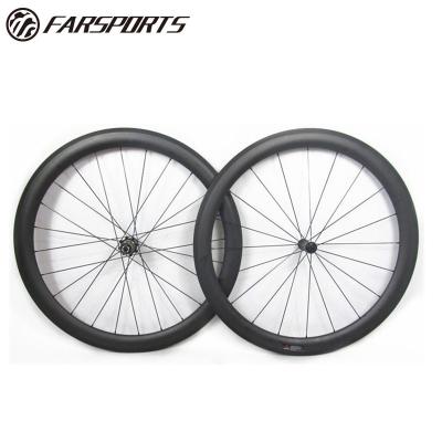 China NEW ARRIVAL Carbon 700C bicycle wheelsets 50mm 23mm rims Toray 700 caron full carbon fiber Anvil rims Toray 700 from China far sports for sale