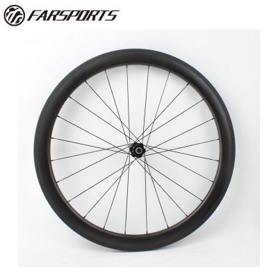 China Road Bikes Farsports Full Carbon Fiber Carbon Anvil Rims Wheels 50mm 25mm With DT350 Sapim CX-Ray UD 20/24H Spokes Matte for sale