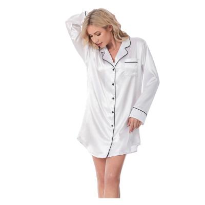 China QUICK DRY sexy short satin pajamas long robe ladies silk nightgown nightgown robe sleepwear design fashion for sale