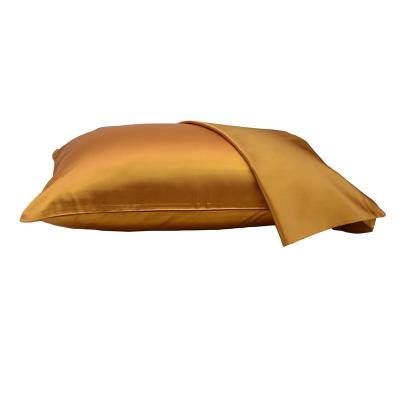 China High quality silk satin folded plain color pillowcase satin pillow case wrap closure silk satin pillowcase for sale