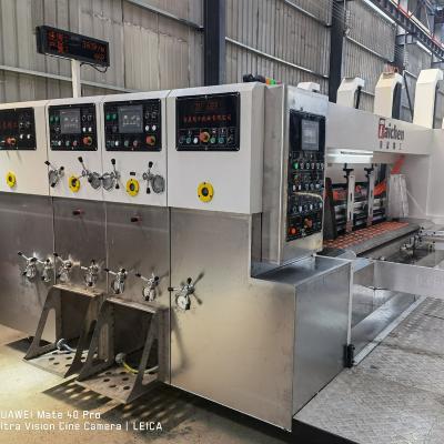 China Small Area Automatic Flexo Printing Slotting Glue Die-Cutting Folding Strapping Inline Machine For Corrugated Box Factory Supply for sale