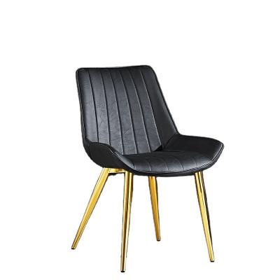 China Modern Leg Gold Modern Style Leisure Chair Furniture Coffee Shop Wholesale Leather Dining Chairs for sale