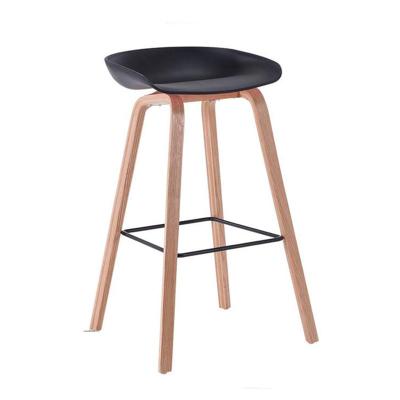 China Contemporary Modern Counter Height Black Plastic Bar Stool With Footrest for sale