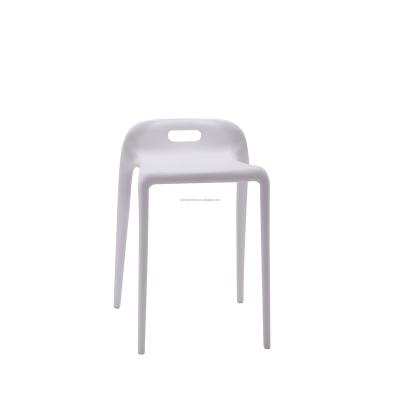 China Factory Price Small PP Cheap White Stackable Restaurant Cafe Waiting Dining Stool Chair for sale