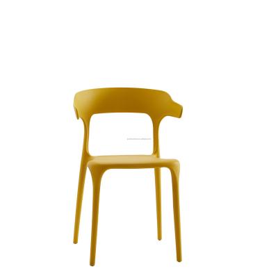 China Factory Price Cheap Hot Sale Yellow Stacking PP Dining Chair With Arms for sale