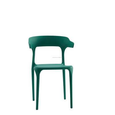 China Cheap factory price hot sale green stacking pp dining chair with arms for sale