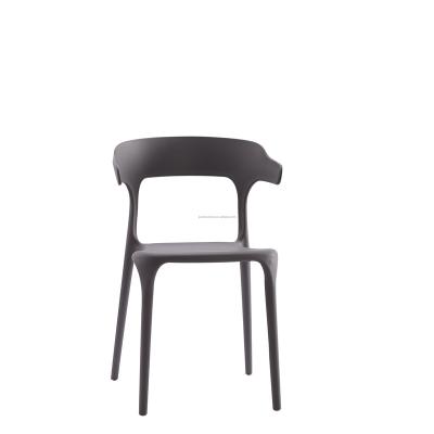 China Cheap hot sale factory price gray stacking pp dining chair with arms for sale