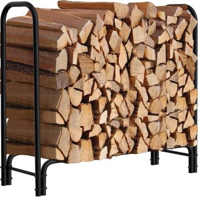 China Metal Household Firewood Storage Rack Log Rack with Caster Wheels for Wood Shed and Delivery for sale