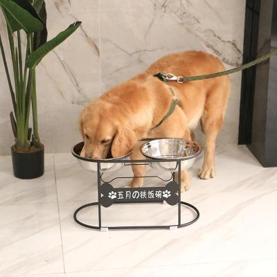 China Factory Stocked Direct Wood And Metal Dog Feeder With Feeding Dog Rack for sale