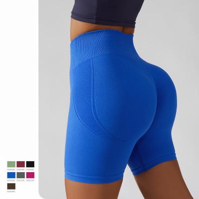 China Breathable high waist lift short elasticity crac! crack! Breathable Butt Fashion Shorts Running Shorts Sports Shorts Womens Clothes Gym for sale