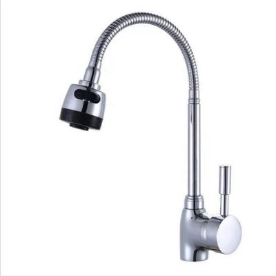 China Cheap Thermostatic Faucets Zinc Body With Sprayer Sink Faucet, Deck Installed Single Hole Flexible Kitchen Sink Faucet for sale