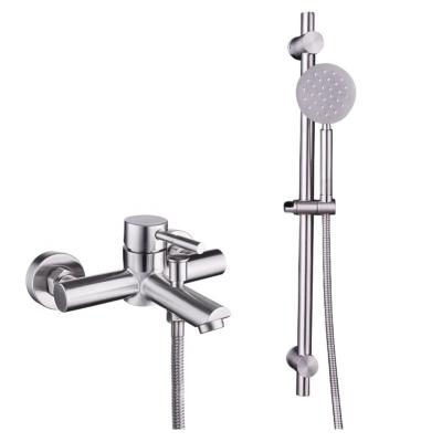 China With slide bar china faucet 2020 factory sells wall hanging stainless steel single handle bathroom tub and shower faucet for sale