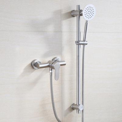 China With Slide Bar Faucet Factory Bathroom Chrome Plating Bath Shower Faucet Set for sale