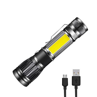 China Super Bright COB Aluminum Alloy Rechargeable Hunting Side Lantern High Power Emergency Micro Flashlight With Clip for sale