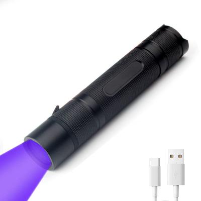 China Type-C Industrial Blacklight 10W 365nm Blacklight Ultraviolet Light Torch Black 365nm Rechargeable Torch With ZWB2 Filter for sale