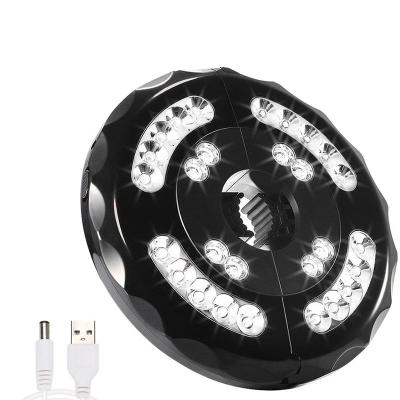 China Rechargeable Cordless Garden 28 LED Patio Umbrella Pole Lights 3 Brightness Modes Adjustable Umbrella Light Round for sale