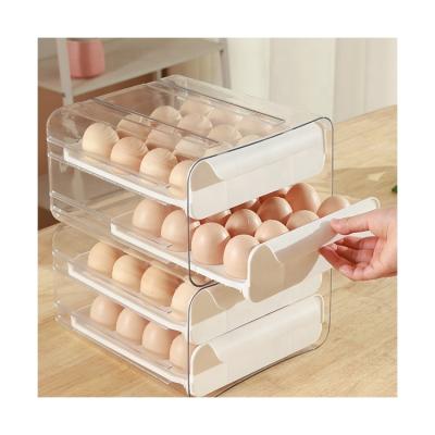 China Durable High Capacity PET Egg Boxes 2 Grids Household Plastic Fresh Egg Food Storage Box Refrigerator For Kitchen for sale