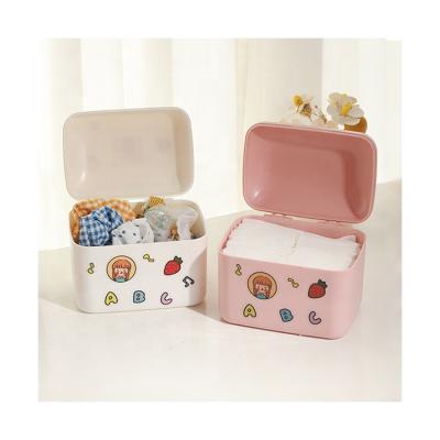 China Wholesale Customized Viable Decorative Cute Plastic Storage Boxes MINI Box Container Desktop Small Storage Boxes for sale