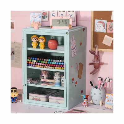 China Custom Minimalist Acrylic Lipstick Storage Box Women Desktop 16 Drawers Storage Cosmetic Organizer Cabinet for sale